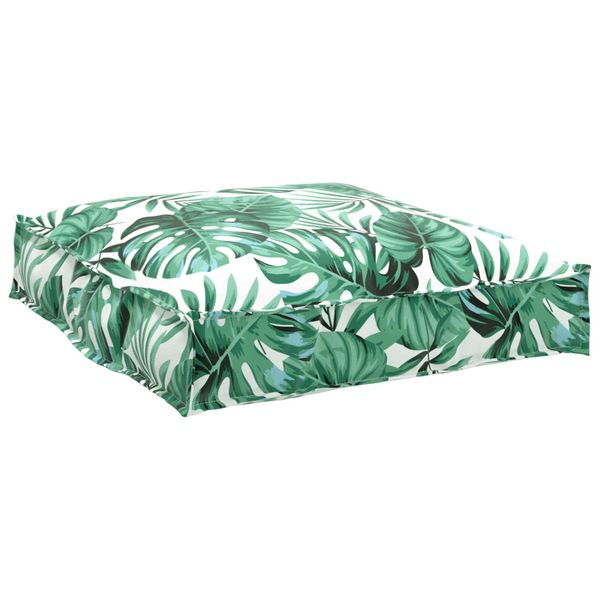 vidaXL Podložka List Vzor listov 70 x 70 x 12 cm Oxfordská látka