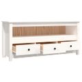 vidaXL TV skrinka biela 114x35x52 cm masívna borovica