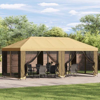 vidaXL Kryt altánku s bočnými stenami Krémová 600,5 x 300,5 cm