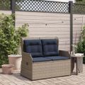 vidaXL Záhradná lavička Sivá polyratan