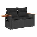 vidaXL Súprava záhradných pohoviek 9 ks Čierna polyratan