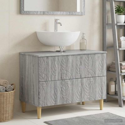 vidaXL Kúpeľňová skrinka pod umývadlo DELFT Sivý Sonoma