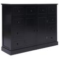vidaXL Komoda s 10 zásuvkami čierna 113x30x79 cm drevená