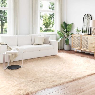 vidaXL Koberec z umelého ovčieho kožucha TAFALLA Béžová 240 x 340 cm