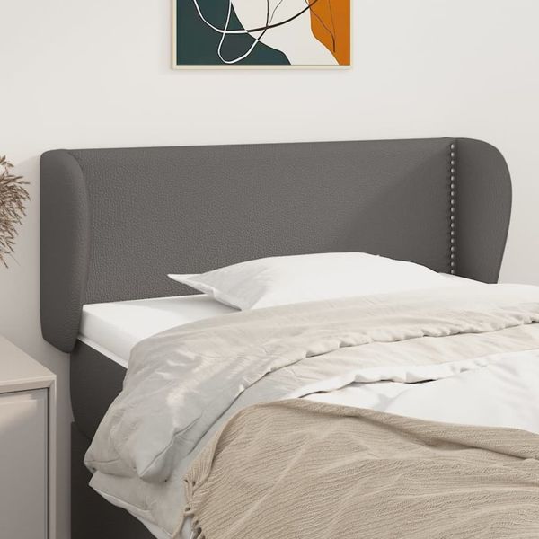 vidaXL Čelo postele so záhybmi sivé 93x23x78/88 cm umelá koža