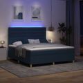 vidaXL LED box s pružinami s čelnou doskou Modrá 180 x 200 cm látka