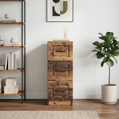 vidaXL Zásuvkový kabinet Staré drevo 33 x 34,5 x 87 cm