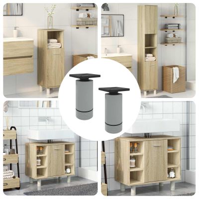 vidaXL Nohy nábytku Nastaviteľná 2 pcs Biela 64 x 64 x 100 mm PP