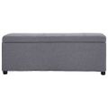 vidaXL Lavica s úložným priestorom 116 cm bledosivá polyester