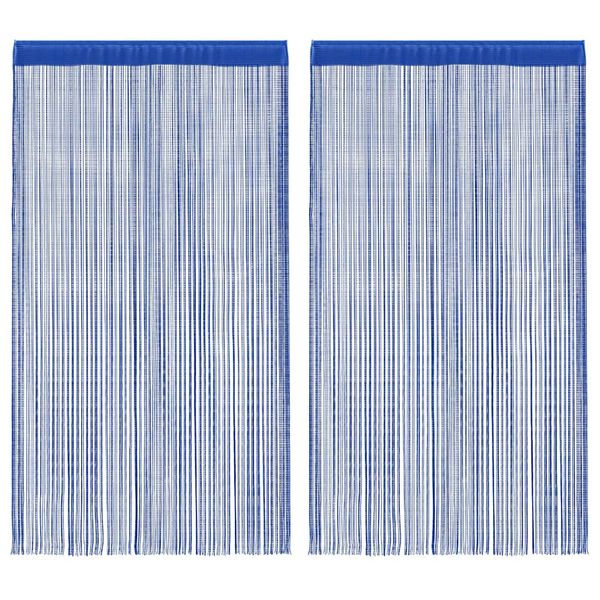 vidaXL Šnúrkový záves, 2 ks, 100x250 cm, modrý