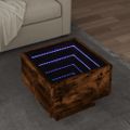 vidaXL Bočný stolík s LED dymový dub 40x40x30 cm kompozitné drevo