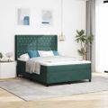 vidaXL Posteľ s pružinovým rámom Tmavozelená 140 x 190 cm Zamat