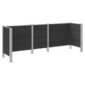 vidaXL Plot pre odpadkový kôš Sivá 315 x 85 x 115 cm Hliník a WPC