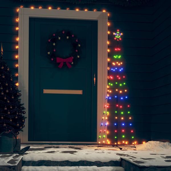 vidaXL Vianočný stromček, kužeľ 84 LED, farebné svetlo 50x150 cm