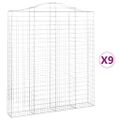 vidaXL Oblúkový gabionový kôš 9 ks 200x30x220/240cm pozinkované železo