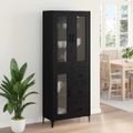 vidaXL Highboard Čierny dub 69,5 x 34 x 180 cm Kompozitné drevo