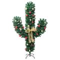 vidaXL Vianočný kaktus s podstavcom a LED zelený 180 cm PVC