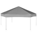 vidaXL Rozkladací záhradný stan so 6 stenami, sivý 3,6 x 3,1 m