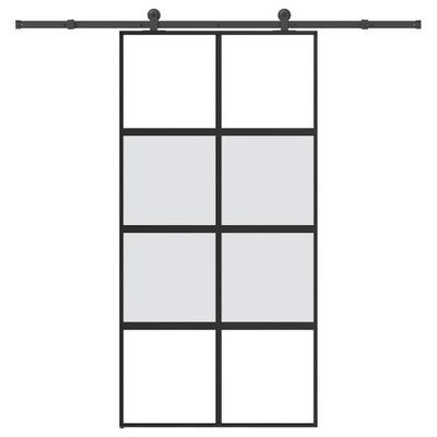 vidaXL Posuvné dvere so sadou kovania 102,5x205 cm tvrdené sklo a hliník