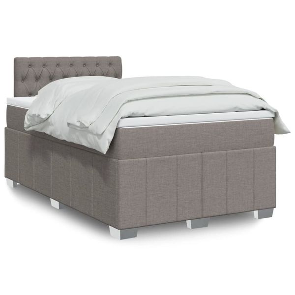 vidaXL Boxspring posteľ s matracom sivohnedá 120x190 cm látka