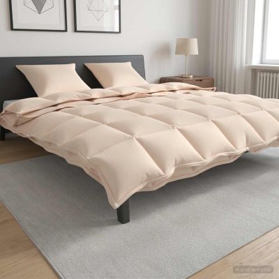 vidaXL Paplón 200 x 200 cm Celoročne Kapoková vlákno Béžová