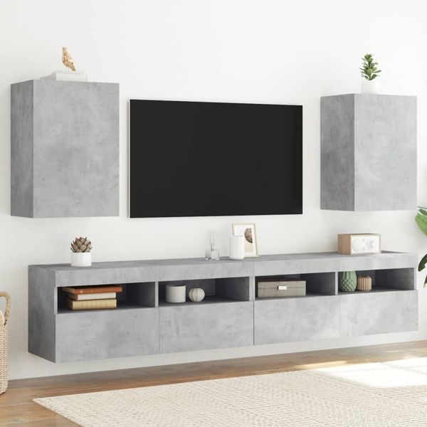 vidaXL TV nástenné skrinky 2 ks betónovo sivé 40,5x30x60 cm komp.drevo