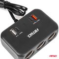 Predlžovacia zásuvka 1x USB-A 1x USB-C QC4.0 12V/24V 120W 80cm AMiO-04365
