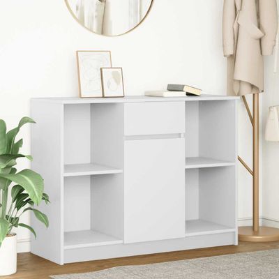 vidaXL Komoda so zásuvkou, biela 101x35x76 cm, kompozitné drevo