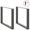 vidaXL Nohy k jedálenskému stolu v tvare U, 2 ks, antracitové, 100 x (72-73) cm, oceľ