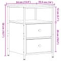 vidaXL Nočné stolíky 2 ks staré drevo 34x35,5x50 cm kompozitné drevo