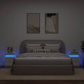 vidaXL Nočné stolíky s LED svetlami 2 ks biele 35x39x55 cm