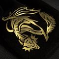 Vrecúško na kocky Dragon Black & golden Velour