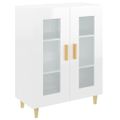 vidaXL Komoda lesklá biela 69,5x34x90 cm spracované drevo