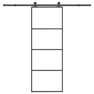 vidaXL Posuvné dvere s kovaním 76x205 cm ESG sklo a hliník