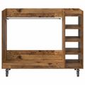 vidaXL Golfová skriňa s kolesom Staré drevo 120 x 45 x 98 cm