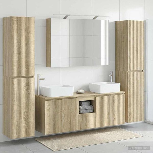 vidaXL Sada kúpeľňového nábytku 6 pcs Dub sonoma