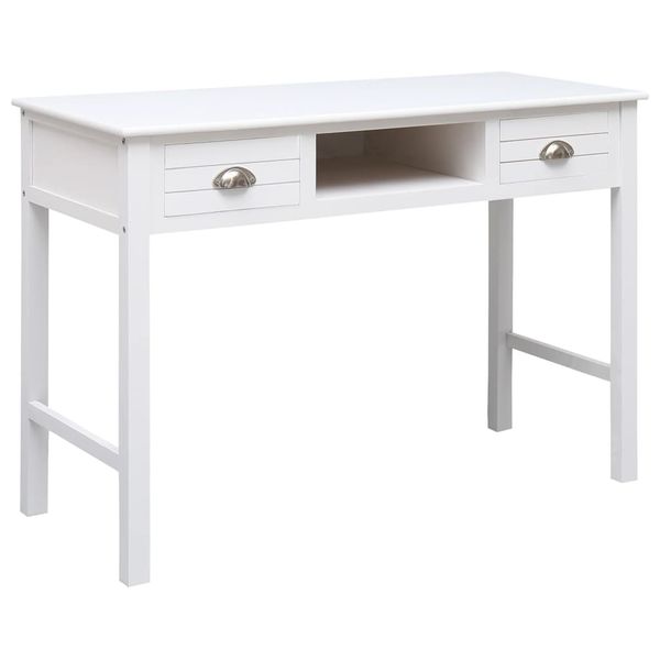 vidaXL Komoda biela 108x45x76 cm masívne drevo paulovnia