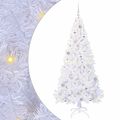vidaXL Umelý vianočný stromček s 300 LED-i Biela 180 cm PVC a oceľ