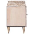 vidaXL TV skrinka Biela 105 x 33,5 x 46 cm Masívne mango drevo