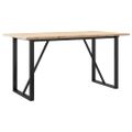 vidaXL Jedálenský stolík v tvare O 140x80x75,5 cm borovica a oceľ