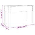 vidaXL Kvetináč s kolieskami a vložkou, sivý 118x59x80cm jedľový masív
