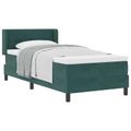 vidaXL Posteľ s pružinovým rámom Tmavozelená 200 x 80 cm Zamat