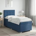 vidaXL Posteľ boxspring s matracom Modrá 90 x 200 cm Látka