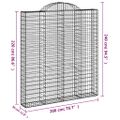 vidaXL Oblúkový gabionový kôš 4 ks 200x30x220/240cm pozinkované železo