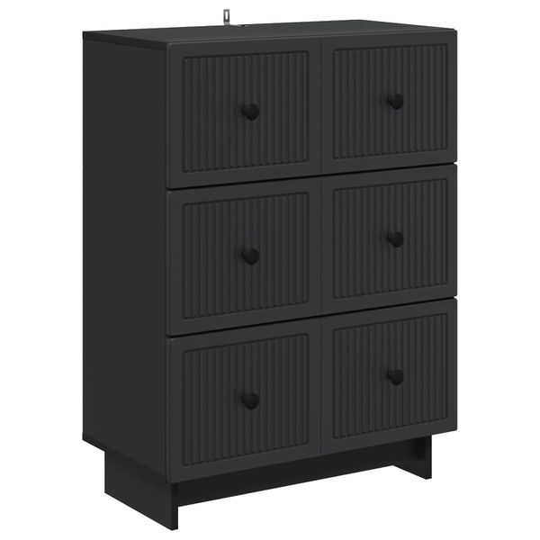 vidaXL Zásuvkový kabinet Čierna 66 x 34,5 x 90 cm Kompozitné drevo