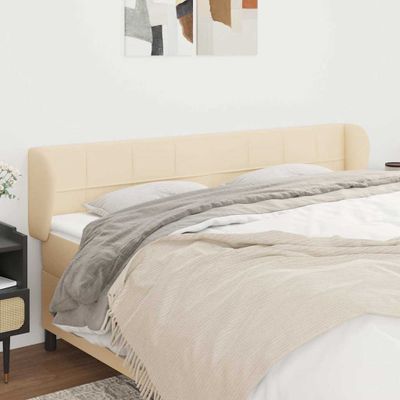 vidaXL Čelo postele so záhybmi krémový 183x23x78/88 cm látka