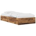 vidaXL Rám postele so skladom Staré drevo 80 x 200 cm Kompozitné drevo