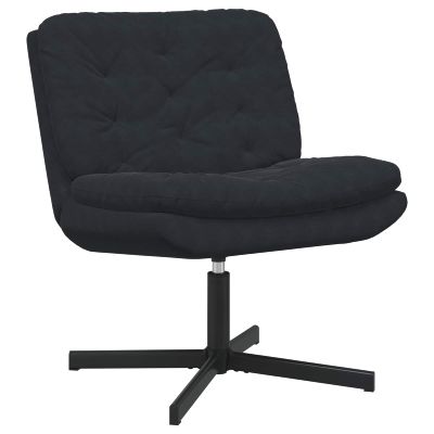 vidaXL Otočné relaxačné kreslo Čierna 63 x 75 x 76 cm Zamat