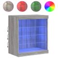 vidaXL Komoda s LED svetlami sivá sonoma 60,5x37x67 cm