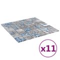 vidaXL Mozaiková dlažba 11 ks 50 x 50 cm Sivá a modrá Sklo
